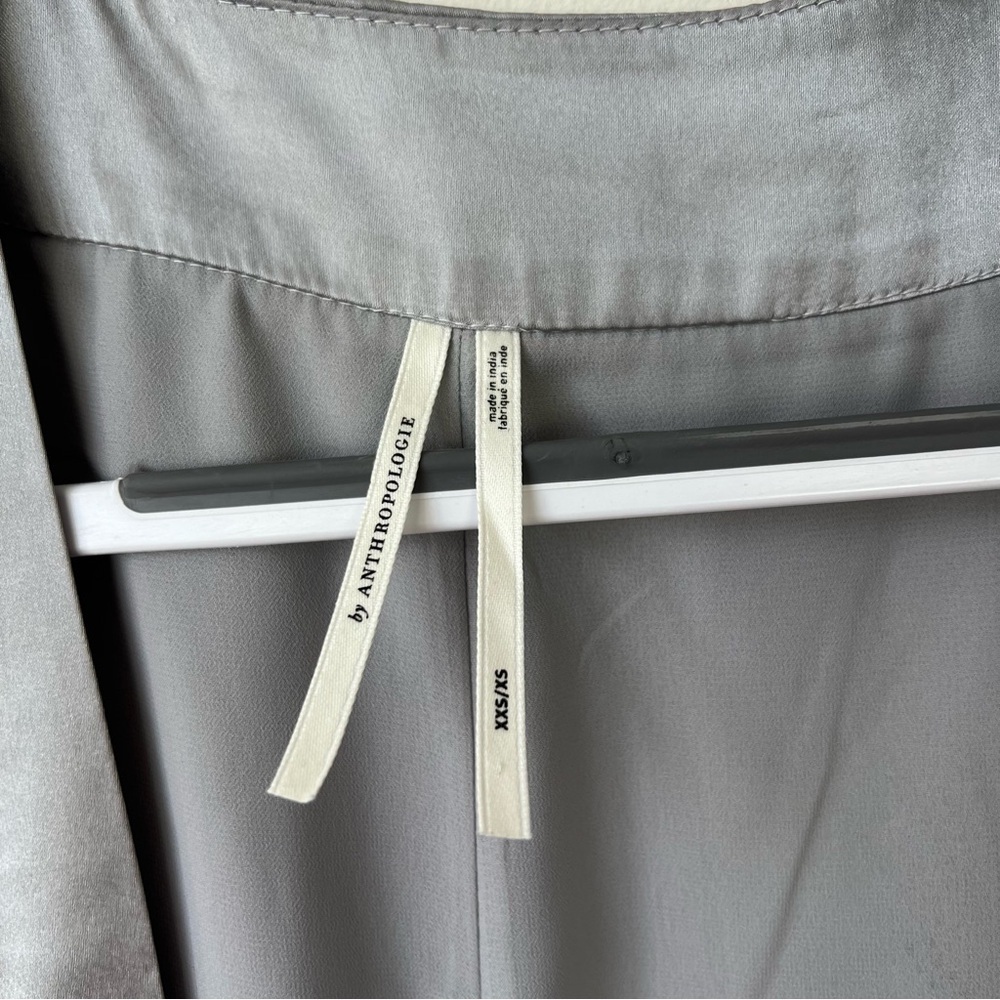 By Anthropologie Celestial Embroidered Robe Silver - Picture 4 of 11